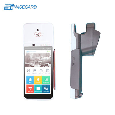 एंड्रॉइड 7.0 बायोमेट्रिक पीओएस टर्मिनल, प्रिंटर के साथ पोर्टेबल पीओएस मशीन बैटरी में निर्मित